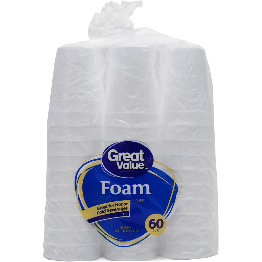 (2 pack) 16 oz Foam Cups, 60 count