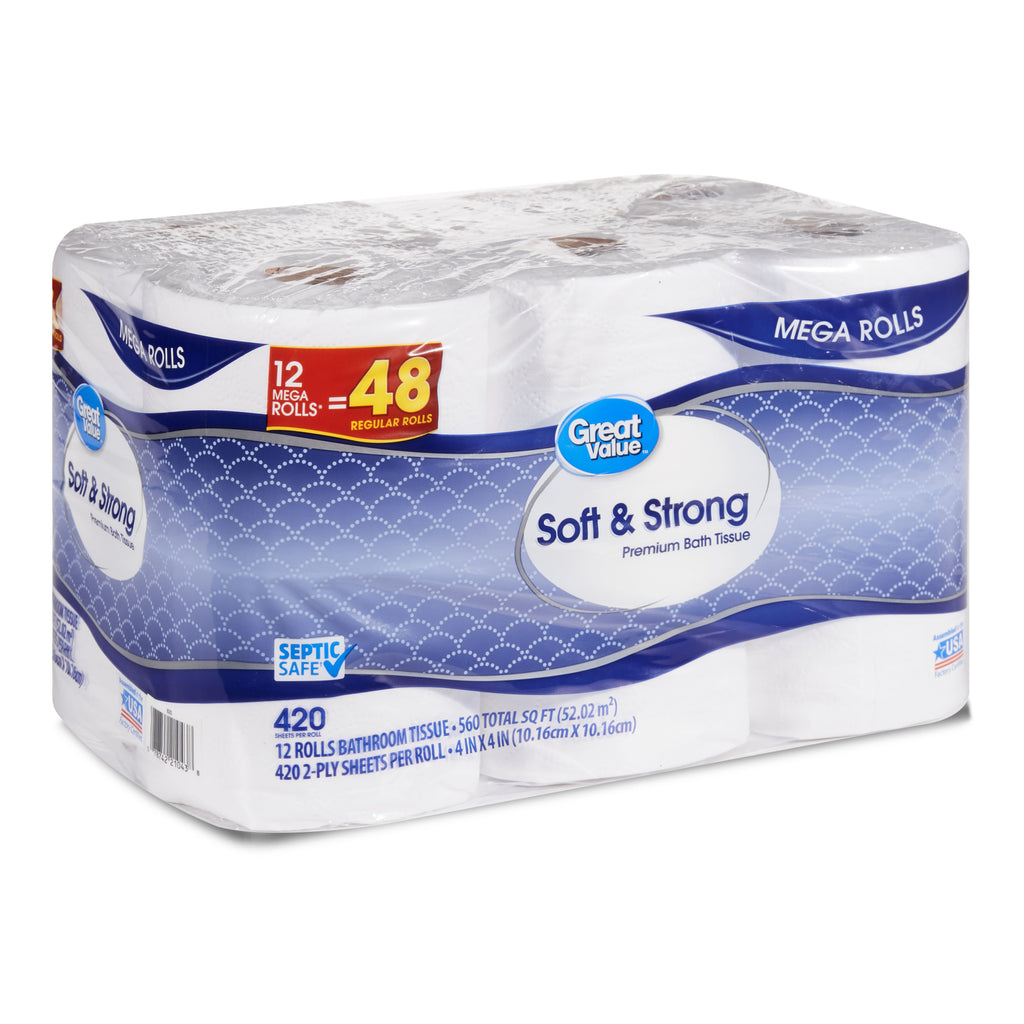 Soft & Strong Premium Bath Tissue, 12 Mega Rolls